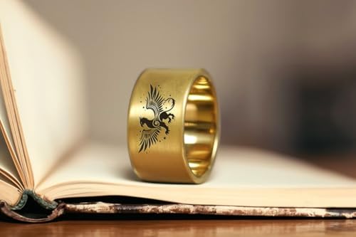Bague large griffon en argent 925 plaqué or massif - 2