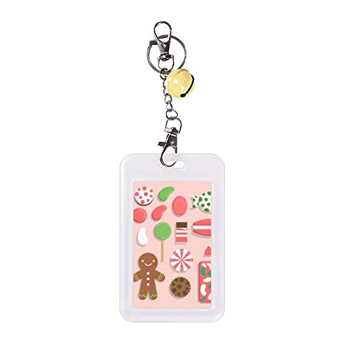 Badge protection carte crédit pour cadeau de Noël, pochette festive avec clochette