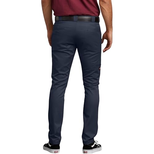 Dickies Skinny Fit Double Knee Work Pants, Dark Navy, 36 32 by Dickies - Used condition - Image 3