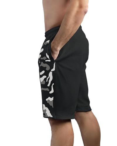 Image of hotfits Men's Cotton Regular Shorts - Workout, Gym, Running, Yoga and Sports Shorts - Camouflage Printed