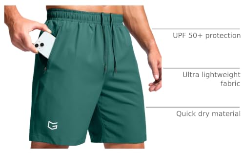 Image of G Gradual Men's Athletic Running Shorts with Zipper Pockets Quick Dry 7 inch / 5 inch / 9 inch Workout Gym Shorts for Basketball Hiking