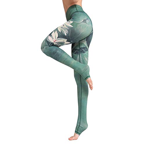 TECHMOO Women Printed Yoga Pants Leggings Training Sport Workouts Fitness Pants Capris