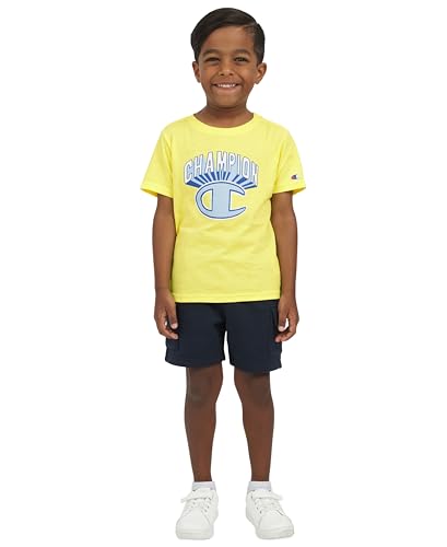 Image of Champion Boys Short Set 2 Piece Active Clothing Set for Toddlers Short Sleeve Tee and Pull on Short for Kids