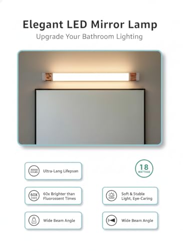 Image of 12W White PVC Body | Dressing Table |Rose Chrome Finish | Bathroom Mirror | Vanity | Picture | Cabinet | Adjustable | Wall Mounted Light. 2 Year Warranty. (White Rosegold, 12w PVC)