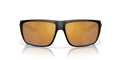 Costa Man Sunglasses Matte Black Frame, Gold Mirror Lenses, 64MM