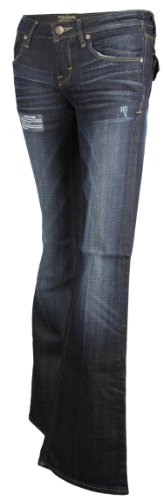 Cult of Individuality Women's Bohemi Boot Cut Navy Jean Pants with Swarovski Crystals