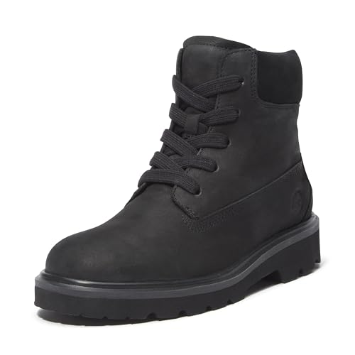 Timberland Women's Rowan Way 6 Inch Lace Up Boot, Black Nubuck, 7.5 Medium