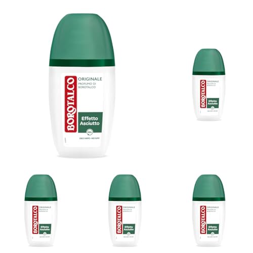 Borotalco, Deodorante Vapo Originale, Formula Senza Alcool con Talco a Cristalli Attivi, Tripla Protezione Asciutta, Profumo di Borotalco - Formato da 75 ml (Confezione da 5)
