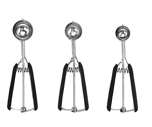 Cookie Scoops for Baking Set of 3, Ice Cream Scooper with Trigger ï¼Œ1 Tbsp/ 2 Tbsp/ 3Tbsp Cookie Dough Scoop - Made of 18/8 Stainless Steel
