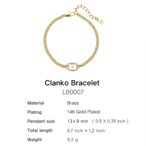 14K Gold Plated Dainty Chain Bracelet for Women – Adjustable Minimalist Pendant Jewelry, Trendy Fashion Gift | Star & Anchor Bracelet (Anchor)4