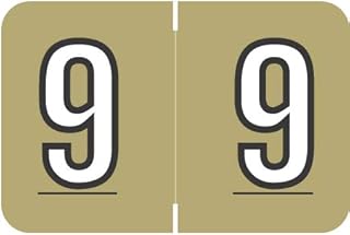 Doctor Stuff - File Folder Labels, Number 9, Barkley FNBKM Match - BRNM Series Chart Stickers, Gold, 1" x 1-1/2", #9, 500/Roll
