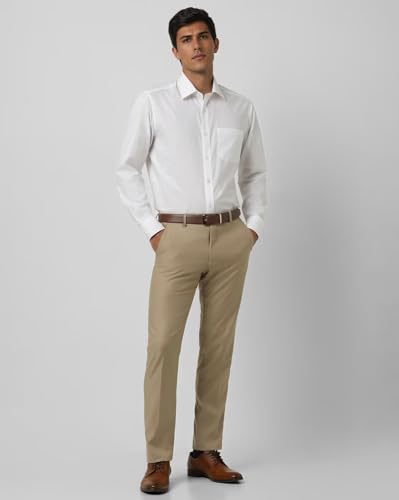 Image of VILLAIN Solid Mid-Rise Stretchable Men's Formal Trousers