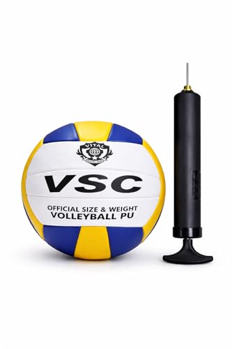Image of Official Size Volleyball Ball for Indoor Outdoor Training Match Beach PlayDurable Volleyball for Outdoor Indoor Training Match Practice Play (with Pump)