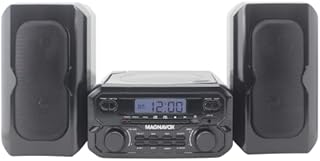 Magnavox MM435M-BK 3-Piece Compact CD Shelf System with Digital FM Stereo Radio, Bluetooth Wireless Technology, and Remote Control in Black | LCD Display | AUX Port Compatible | 2022 Version |