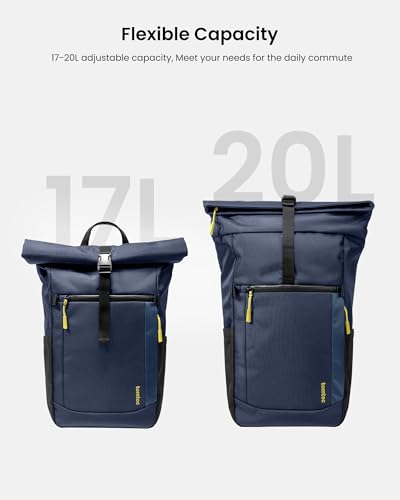 Image of tomtoc Roll Top Laptop Backpack, Lightweight, Water-Resistant Commute Expandable Casual Daypack