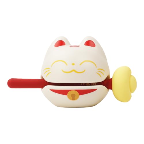 Larcele Creative Cat Wooden Fish Percussion Instrument (XMY-01) (White Fortune Cat)