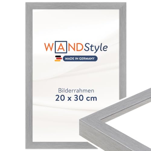 WANDStyle Bilderrahmen 20x30 Silber, moderner Bilderrahmen Holz 20x30 cm – Ansicht 1