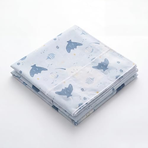 Image of Refrigerator Top Cover,PEVA Waterproof Washable Fridge Cover Double Door & Single Door Protection, Durable Dust & Stain Resistant,130x55 CMS,Blue Fish