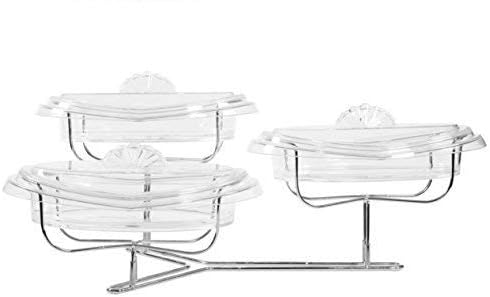 Adorn Home Essentials | Crystal Clear 3-Tier tray serving dish | Ideal for Dessert, Apps, Fruit, Veggies and More!