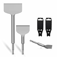 CSOOM SDS PLUS 2 Stück Meißel-Set, Fliesenmeißel 75 x 165 mm und Flachmeißel 100 x 280 mm, für Fliesen, Fliesenkleber, Beton, Naturstein, Mauerwerk usw