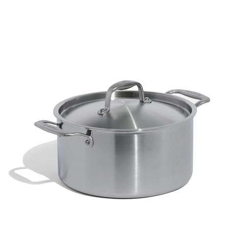 Made In Cookware - 6 Quart Stainless Steel Stock Pot With Lid - 5 Ply Stainless Clad - Professional Cookware - Crafted in Italy - Induction Compatible