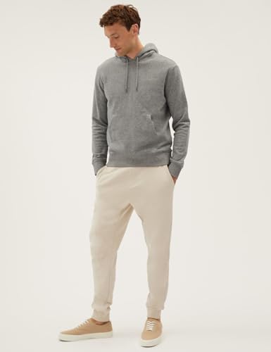 Image of Marks & Spencer Mens Solid Mid Rise Regular Fit Jogger