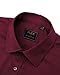 J.VER Men's Dress Shirts Solid Long Sleeve Stretch Wrinkle-Free Formal Shirt Business Casual Button Down Shirts Burgundy Medium
