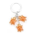 Tranbath Cute Turtle Keychain Animal Backpack Charm Phone Accessory, Gifts for Women, Mum, Sister, Best Friend, Personalised Keyring, Funny Inspirational Keychain Gift (Orange)