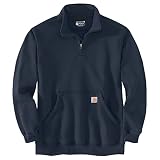 Carhartt Loose Fit Midweight Quarter Zip Mock Neck Sweatshirt, Sudadera de los Hombres, New Navy,