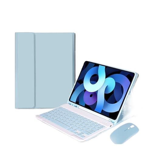 Funda para iPad Pro 11 2024 con ranura para boligrafo y teclado retroiluminado ice blue