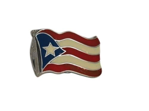 Flakita's Novelties Puerto Rico Puerto Rican Boricua Waving Flag Belt Buckle