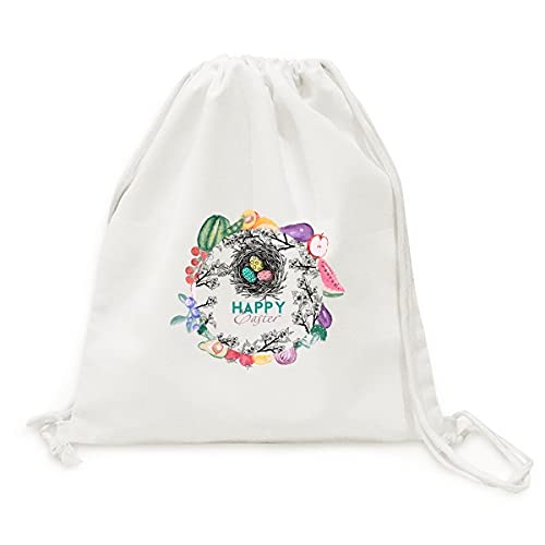 Sac de transport pliable pour fruits et légumes avec sangle et motif festival Pâques
