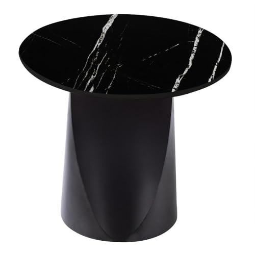 Image of Wakefit Espresso Coffee Table I Marble Finish I Vitrified Tile Top I Colonial Black