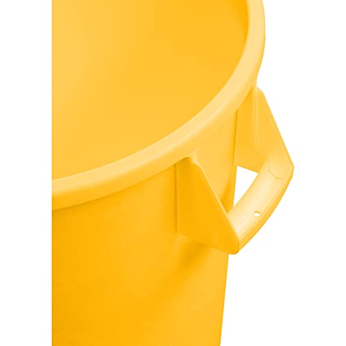 Image of SPARTA Bronco Round Waste Bin, Trash Can with Handles for Garbage or Recycling, 32 Gallon Capacity, Yellow