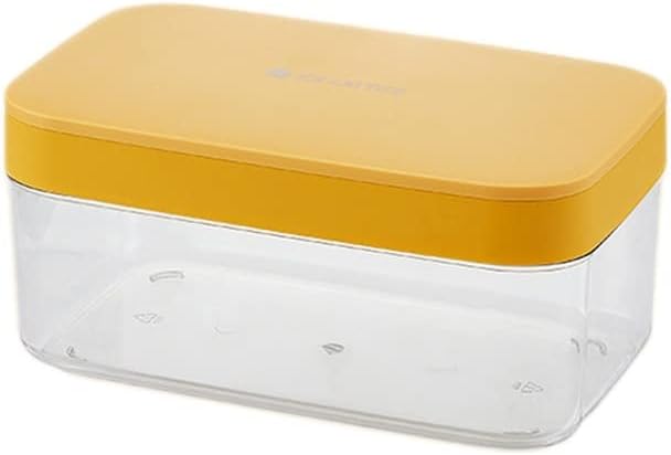 Ice Cube Large-capacity Silicone Ice Tray Household Ice Storage Ice-making Box With Lid Refrigerator Frozen Ice Cube (Color : Yellow)