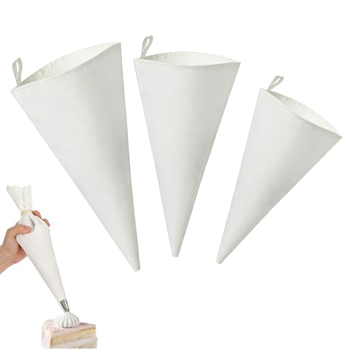 Wcawnlt Profi Spritzbeutel Wiederverwendbare Baumwoll-Spritzbeutel mit Eva-Beschichtung 3er Set 12/14/16 Zoll wasserdicht und langlebig für Kuchen Sahne und Gebäck