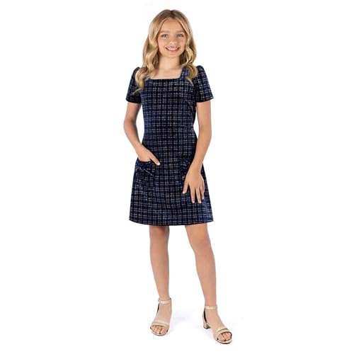 Speechless Girls' Short Sleeve Knit Boucle Party Dress