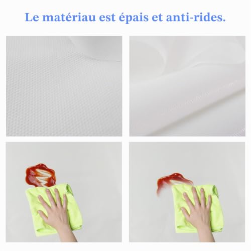 Couvertures de table blanches Rainmae pour protéger des taches nappe ronde plastique 213cm - 5