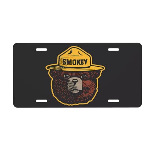 Smoky Bear License Plate Vanity Metal Novelty Tag Sign 6 X 12 Inch
