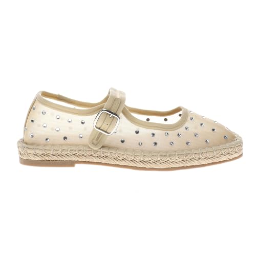 Coconuts by Matisse Womens Meg Rhinestone Mary Jane Espadrille Flats Casual - Beige