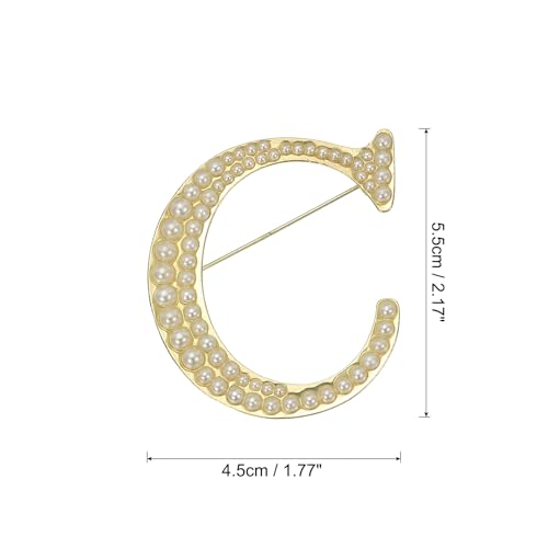 Image of PATIKIL Letter Brooch Pins, Pearl Initial Alphabet Letter Lapel Badges Pin for Women Men Girl Wife Suits Clothes Dress Bouquet Coat Hat Bag Craft Party
