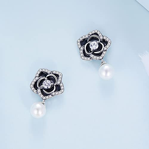 Boucles d'oreilles camélia pour femmes anti-allergies et légères - 6