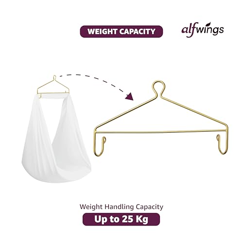 Image of Baby Cradle Hanger Steel | Supports Up to 25Kg | Strong Metal | for Thottil Swing Jhula Palna | (Gold, Without Hole)