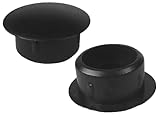TOUS NOS MODELES : Cache tôle rond plat pour trou diamètre interne 20 mm - Hauteur rentrante 10 mm - Chapeau de recouvrement 23 mm - Couleur : Noir. Vendue par sachet de 10 pièces. Existe en 4 6 8 10 11 12 14 15 16 20 25 mm