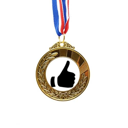 Cinta de primer lugar con diseño de contorno de gesto de alabanza y acabado premio de oro
