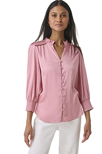 Blouse Karl Lagerfeld à col volanté élégante avec boutonnage avant chic