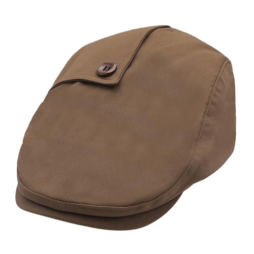 Image of ZLYC Men Cotton Flat Cap Summer Scally Ivy Gatsby Newsboy Beret Driver Cabbie Hunting Hat