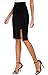 EXCHIC Women's Pencil Skirt Bodycon Business Skirt Side Slit Hem (M, Black)