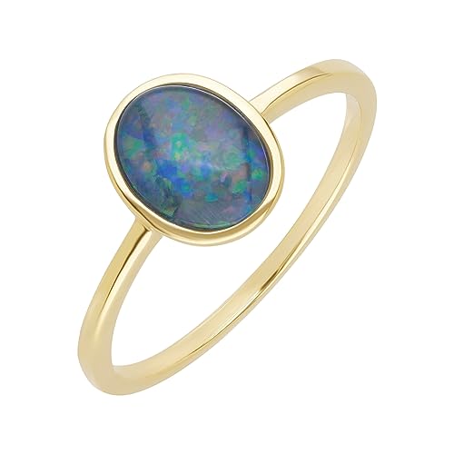 Bague opale triple or jaune l'incarnation d'un souvenir éternel