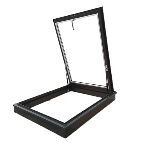 Lucernario Sul Tetto,Finestre Da Tetto Con Uscita,Lucernario In Vetro Temperato,Sfiato Cantina In Alluminio,lucernari Manuali(58 * 78cm/22.8 * 30.7in)